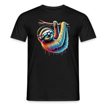Funny Sloth Art Animal Sloth Wildlife Animals - Men's T-Shirt - black - Front - AI Model Male 178 light (178cm)