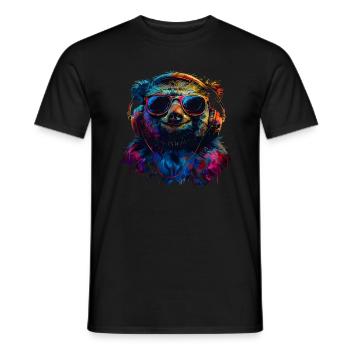 Funny Sloth Art Animal Sloth Wildlife Animals - Men's T-Shirt - black - Front - AI Model Male 178 light (178cm)