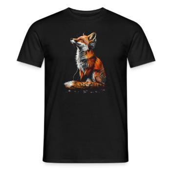 Drôle Renard Renard Art Animal Nature Animaux Animaux Sauvages - T-shirt homme - noir - Devant - AI Model Male 178 light (178cm)