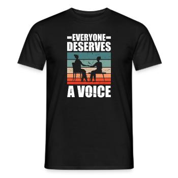 Tout le monde mérite d’avoir sa voix - T-shirt homme - noir - Devant - AI Model Male 178 light (178cm)