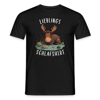 Offizielles Lieblings Schlafshirt Rentier Elch - Männer T-Shirt - Schwarz - Vorne - AI Model Male 178 light (178cm)
