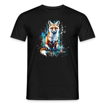 Lustiges Fuchs Fox Kunst Tier Natur Wildtier Tiere - Männer T-Shirt - Schwarz - Vorne - AI Model Male 178 light (178cm)