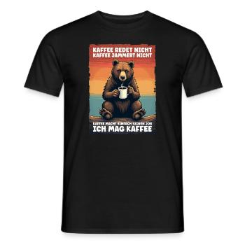 Kaffee Liebhaber Spruch Lustig Nerd Bär Bür Arbeit - Männer T-Shirt - Schwarz - Vorne - AI Model Male 178 light (178cm)