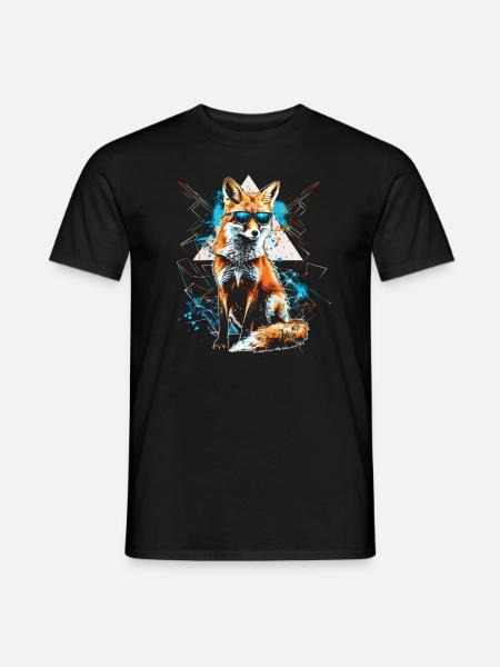 Drôle Renard Renard Art Animal Nature Animaux Animaux Sauvages - T-shirt homme - noir
