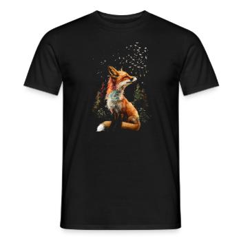 Lustiges Fuchs Fox Kunst Tier Natur Wildtier Tiere - Männer T-Shirt - Schwarz - Vorne - AI Model Male 178 light (178cm)