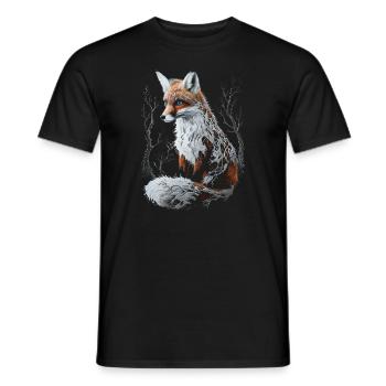 Lustiges Fuchs Fox Kunst Tier Natur Wildtier Tiere - Männer T-Shirt - Schwarz - Vorne - AI Model Male 178 light (178cm)