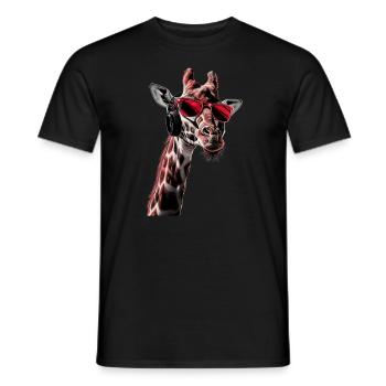 Giraffen Motiv Tier Tierliebhaber Kopfhörer Kunst - Männer T-Shirt - Schwarz - Vorne - AI Model Male 178 light (178cm)