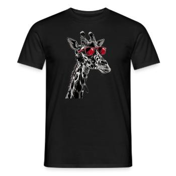 Giraffen Motiv Tier Tierliebhaber Kopfhörer Kunst - Männer T-Shirt - Schwarz - Vorne - AI Model Male 178 light (178cm)