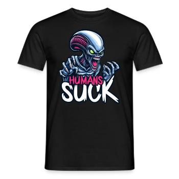Menschen saugen - Männer T-Shirt - Schwarz - Vorne - AI Model Male 178 light (178cm)