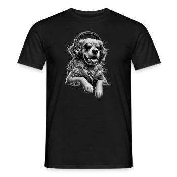 Funny Golden Retriever Dog Art Dog Owner - Men's T-Shirt - black - Front - AI Model Male 178 light (178cm)