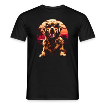 Funny Golden Retriever Dog Art Dog Owner - Men's T-Shirt - black - Front - AI Model Male 178 light (178cm)