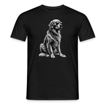 Funny Golden Retriever Dog Art Dog Owner - Men's T-Shirt - black - Front - AI Model Male 178 light (178cm)