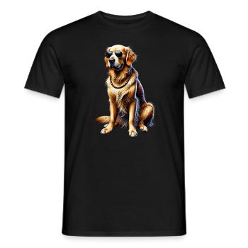 Funny Golden Retriever Dog Art Dog Owner - Men's T-Shirt - black - Front - AI Model Male 178 light (178cm)