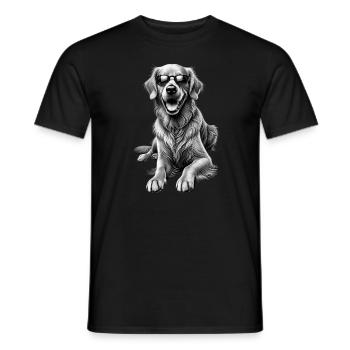 Funny Golden Retriever Dog Art Dog Owner - Men's T-Shirt - black - Front - AI Model Male 178 light (178cm)