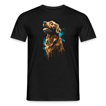 Funny Golden Retriever Dog Art Dog Owner - Men's T-Shirt - black - Front - AI Model Male 178 light (178cm)