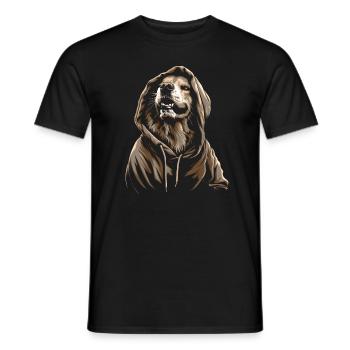 Funny Golden Retriever Dog Art Dog Owner - Men's T-Shirt - black - Front - AI Model Male 178 light (178cm)