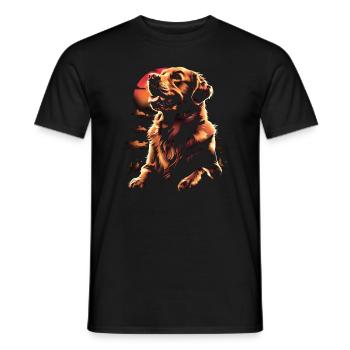 Funny Golden Retriever Dog Art Dog Owner - Men's T-Shirt - black - Front - AI Model Male 178 light (178cm)