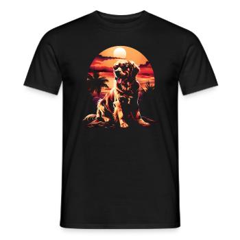 Funny Golden Retriever Dog Art Dog Owner - Men's T-Shirt - black - Front - AI Model Male 178 light (178cm)