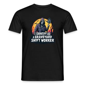 lustiges I Identify As A Graveyard Shift Worker - Männer T-Shirt - Schwarz - Vorne - AI Model Male 178 light (178cm)