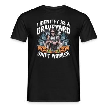 lustiges I Identify As A Graveyard Shift Worker - Männer T-Shirt - Schwarz - Vorne - AI Model Male 178 light (178cm)