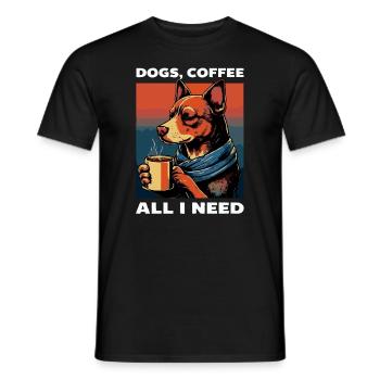 Lustiges Hund Kunst Hundebesitzer Hunde Kaffee - Männer T-Shirt - Schwarz - Vorne - AI Model Male 178 light (178cm)