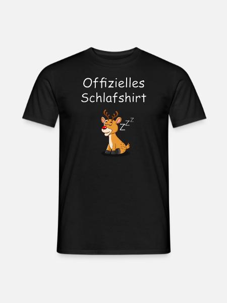 Offizielles Schlafshirt mit einem Schlaf-Rentier - Männer T-Shirt - Schwarz