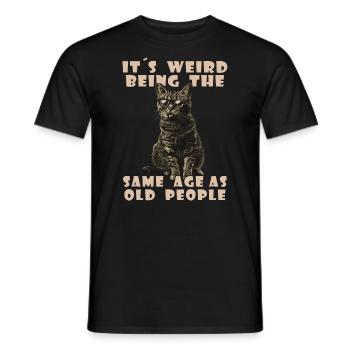 Drôles de chats disant adultes personnes âgées grand-mère grand-père - T-shirt homme - noir - Devant - AI Model Male 178 light (178cm)