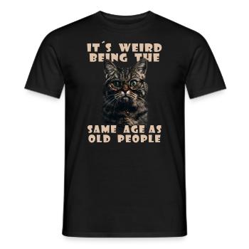 Drôles de chats disant adultes personnes âgées grand-mère grand-père - T-shirt homme - noir - Devant - AI Model Male 178 light (178cm)