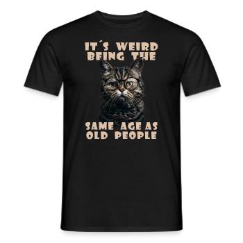 Drôles de chats disant adultes personnes âgées grand-mère grand-père - T-shirt homme - noir - Devant - AI Model Male 178 light (178cm)