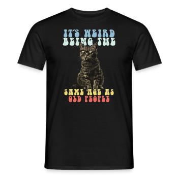 Drôles de chats disant adultes personnes âgées grand-mère grand-père - T-shirt homme - noir - Devant - AI Model Male 178 light (178cm)