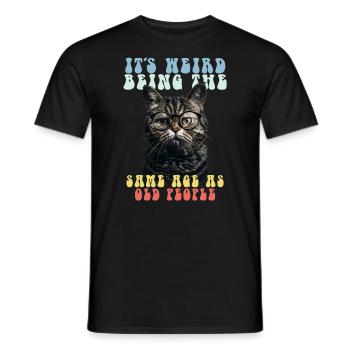 Drôles de chats disant adultes personnes âgées grand-mère grand-père - T-shirt homme - noir - Devant - AI Model Male 178 light (178cm)