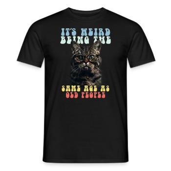Drôles de chats disant adultes personnes âgées grand-mère grand-père - T-shirt homme - noir - Devant - AI Model Male 178 light (178cm)