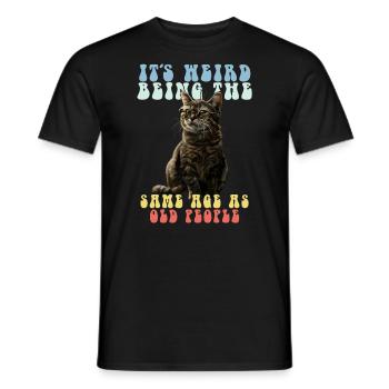 Drôles de chats disant adultes personnes âgées grand-mère grand-père - T-shirt homme - noir - Devant - AI Model Male 178 light (178cm)
