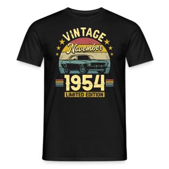 November 1954 70th Anniversary Car - Men's T-Shirt - black - Front - AI Model Male 178 light (178cm)