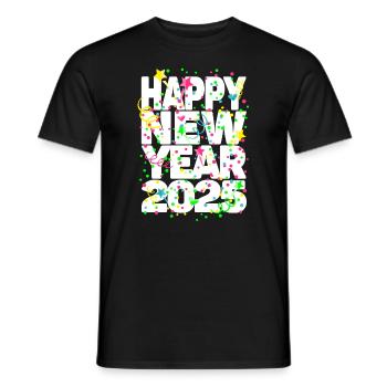 Fête du Nouvel An Bonne Année 2025 - T-shirt homme - noir - Devant - AI Model Male 178 light (178cm)