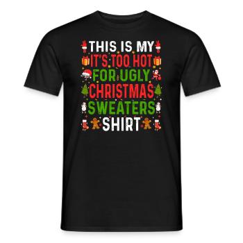 Trop chaud moche Noël Pulls Drôle Noël - T-shirt homme - noir - Devant - AI Model Male 178 light (178cm)