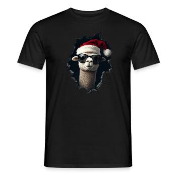 Alpaca Breeder Llama Christmas Christmas Alpaca - Men's T-Shirt - black - Front - AI Model Male 178 light (178cm)