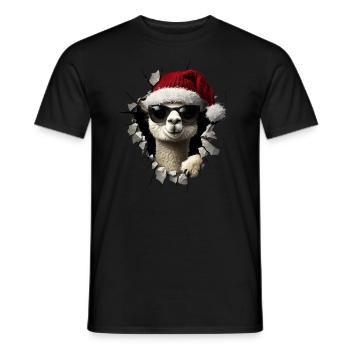 Alpaca Breeder Llama Christmas Christmas Alpaca - Men's T-Shirt - black - Front - AI Model Male 178 light (178cm)