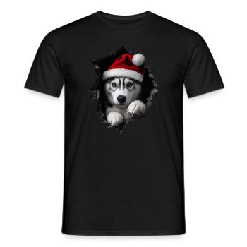 Chien propriétaire chiens Noël Noël chien - T-shirt homme - noir - Devant - AI Model Male 178 light (178cm)