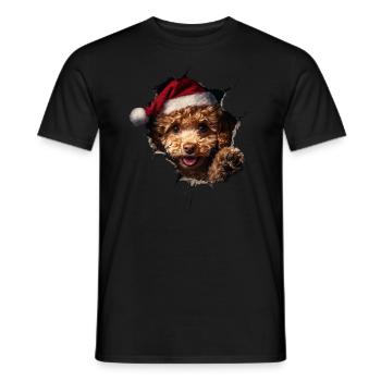 Hundebesitzer Hunde Weihnachten Weihnachts Hund - Männer T-Shirt - Schwarz - Vorne - AI Model Male 178 light (178cm)