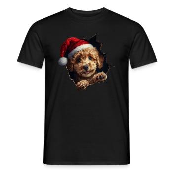 Hundebesitzer Hunde Weihnachten Weihnachts Hund - Männer T-Shirt - Schwarz - Vorne - AI Model Male 178 light (178cm)
