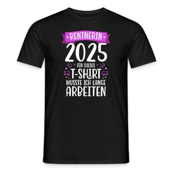 Cadeau pension pension femme retraité 2025 - T-shirt homme - noir - Devant - AI Model Male 178 light (178cm)