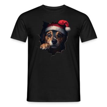 Chien propriétaire chiens Noël Noël chien - T-shirt homme - noir - Devant - AI Model Male 178 light (178cm)