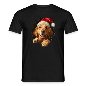 Dog owner dogs Christmas Christmas dog - Men's T-Shirt - black - Front - AI Model Male 178 light (178cm)