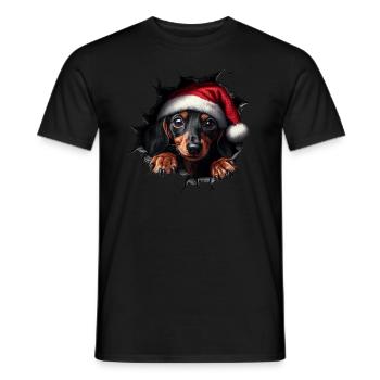 Dog owner dogs Christmas Christmas dog - Men's T-Shirt - black - Front - AI Model Male 178 light (178cm)