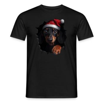 Hundebesitzer Hunde Weihnachten Weihnachts Hund - Männer T-Shirt - Schwarz - Vorne - AI Model Male 178 light (178cm)