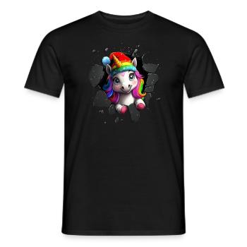 Licorne drôle Licornes de Noël Licorne - T-shirt homme - noir - Devant - AI Model Male 178 light (178cm)