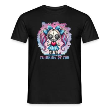 Thinking of you. Voodoo Doll Gothic frech - Männer T-Shirt - Schwarz - Vorne - AI Model Male 178 light (178cm)