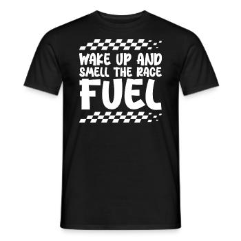 Wachen Sie auf und riechen Sie den Rennkraftstoff - Männer T-Shirt - Schwarz - Vorne - AI Model Male 178 light (178cm)