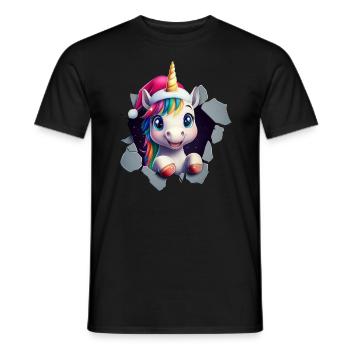 Licorne drôle Licornes de Noël Licorne - T-shirt homme - noir - Devant - AI Model Male 178 light (178cm)